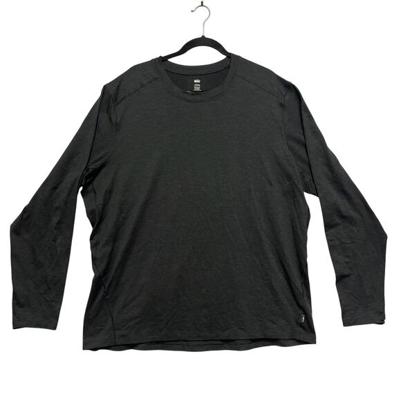 REI Co-Op Sahara Long Sleeve T-Shirt Mens XXL Black Heather Moisture Wicking - Picture 1 of 9